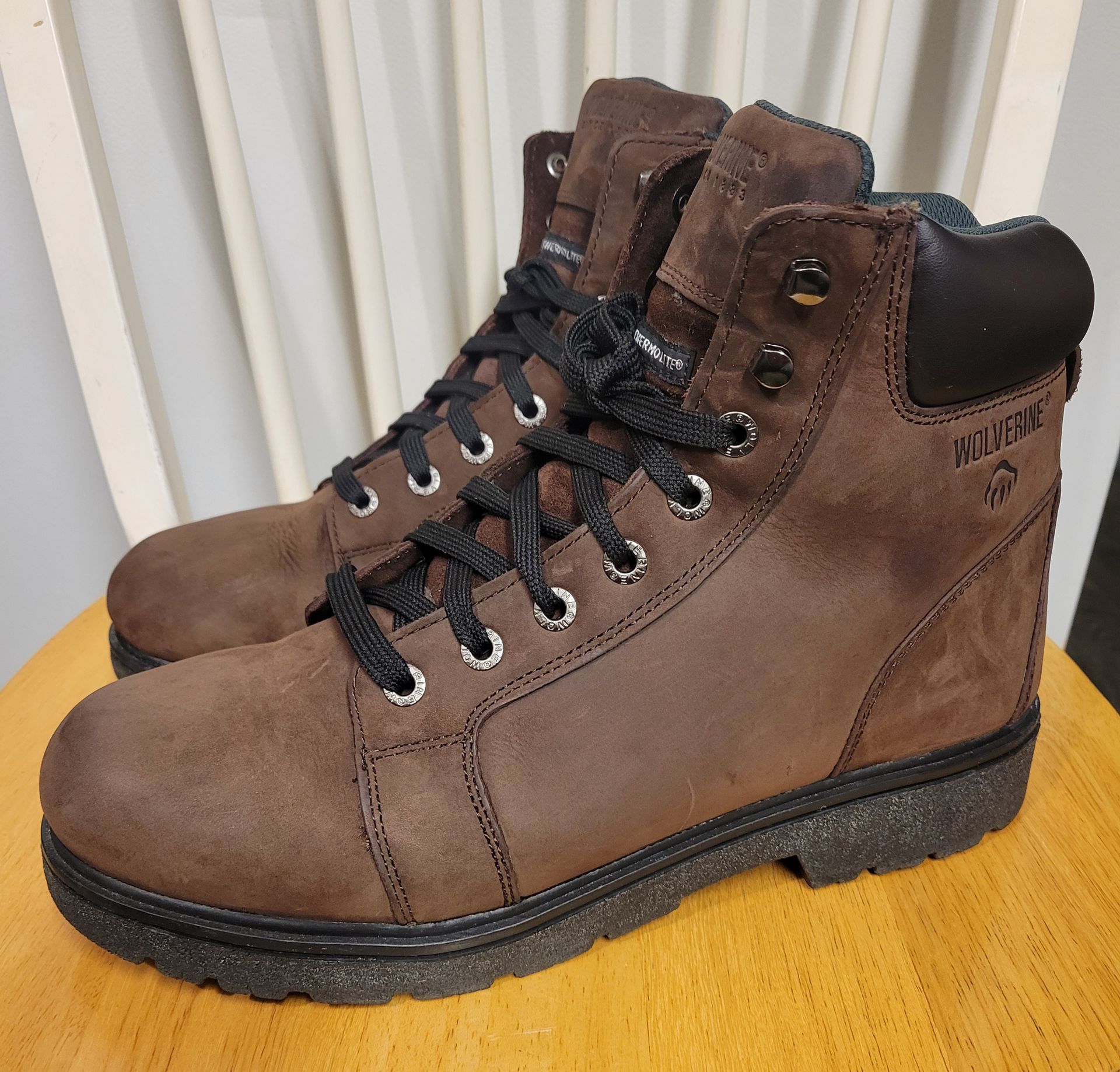 Wolverine Men's Brown Leather Thermolite Boots Size 12 - photo 2