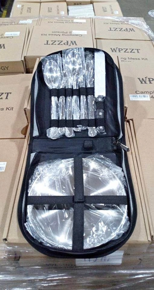 WPZZT Camping Mess Kit - 2 Person Setting