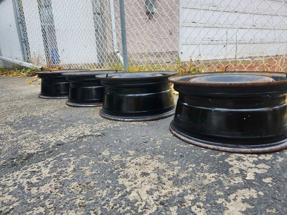 Four 15" Steel Black Rims (5x4.25") - photo 2