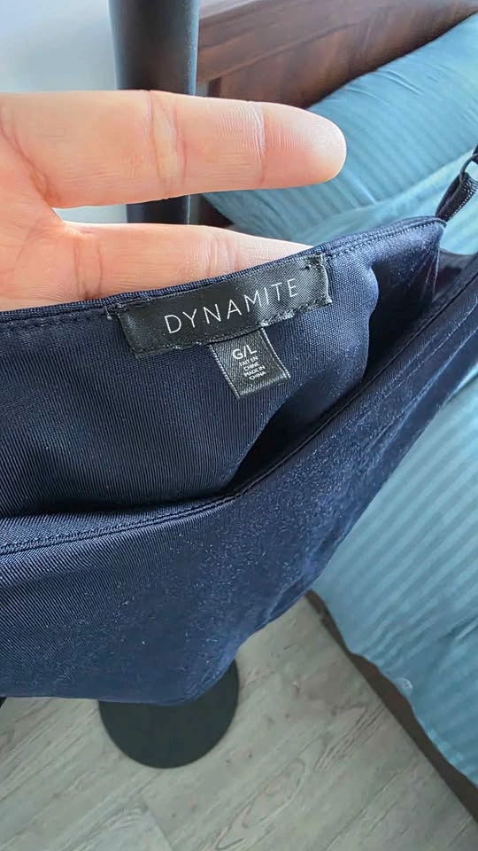 Dynamite Navy Fitted Cropped Tank Top - photo 2