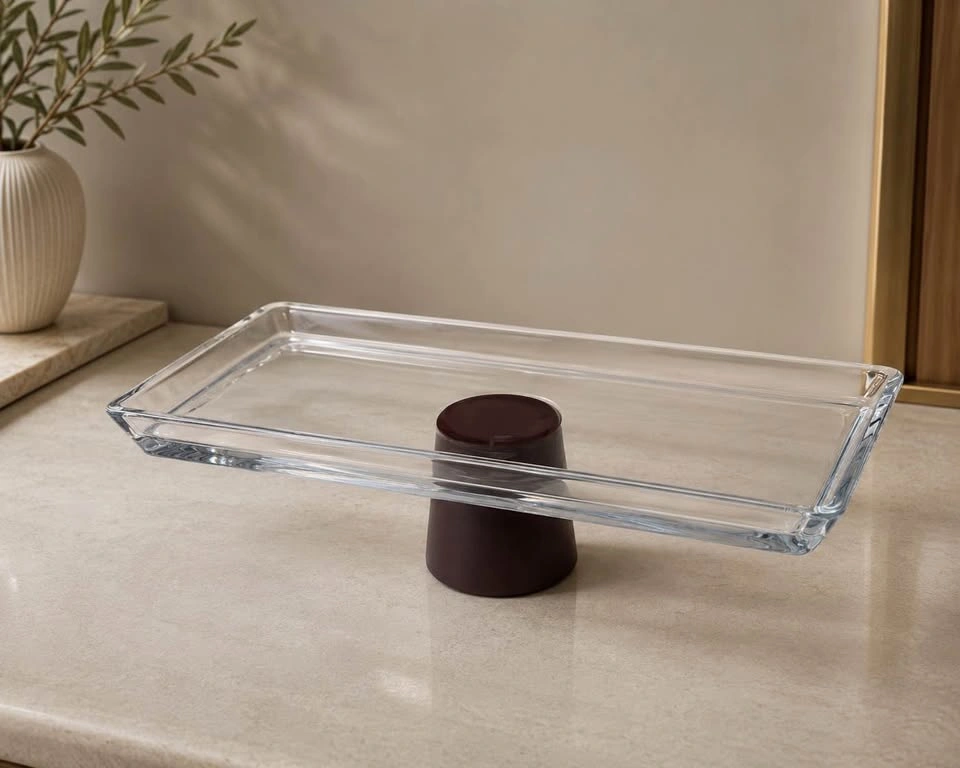 Modern Glass Pedestal Serving Tray - photo 3