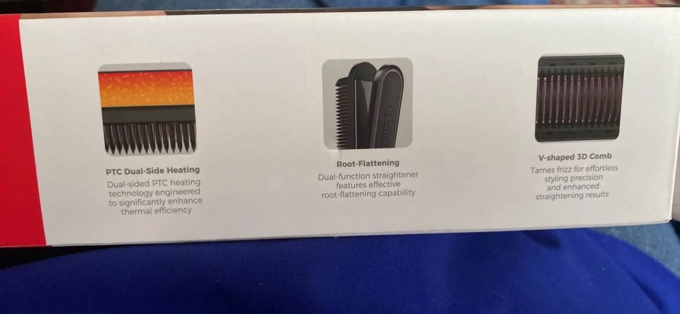 Tymo Flipro Flat Iron Hair Straightener Brush Comb Ionic Ceramic - photo 2