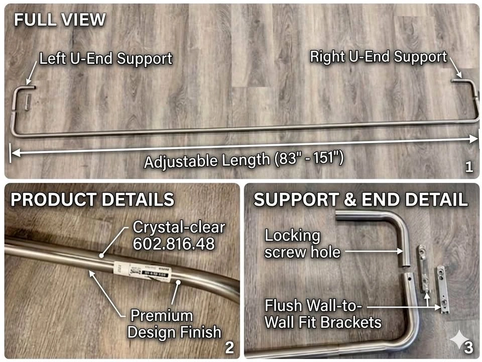 IKEA Tidpunkt Extendable Curtain Rods (2 Sets) - Satin Nickel