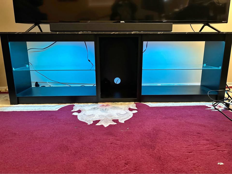 ✨ Light Up Black TV Stand – Fits up to 70” TVs ✨