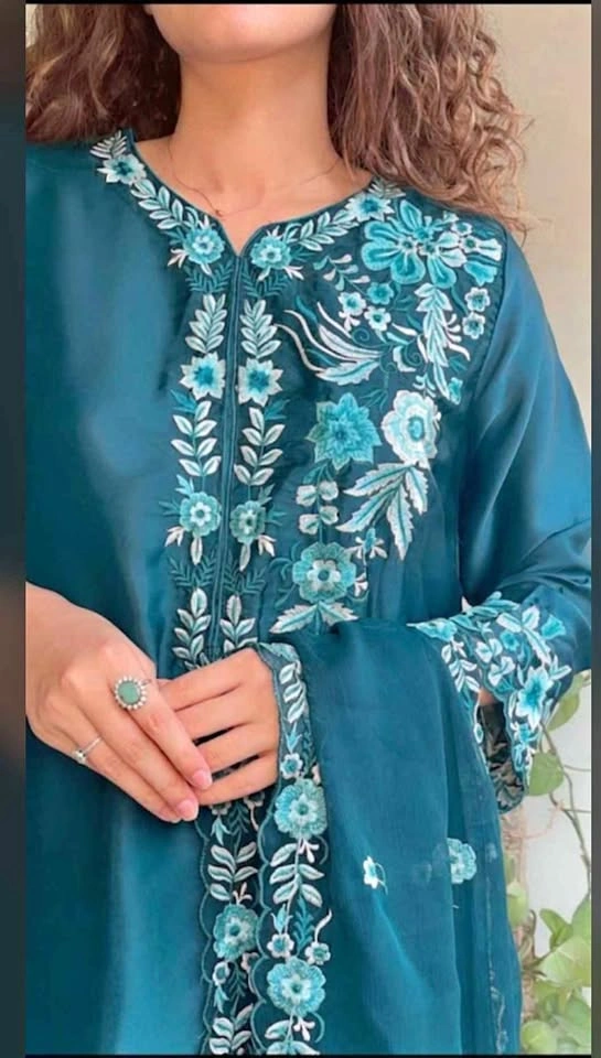 Beautiful silk embroidered kaftan
