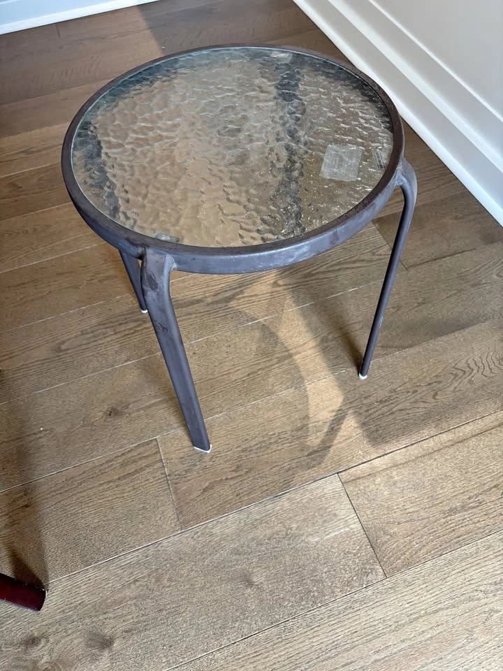 Outdoor Metal and Glass Table