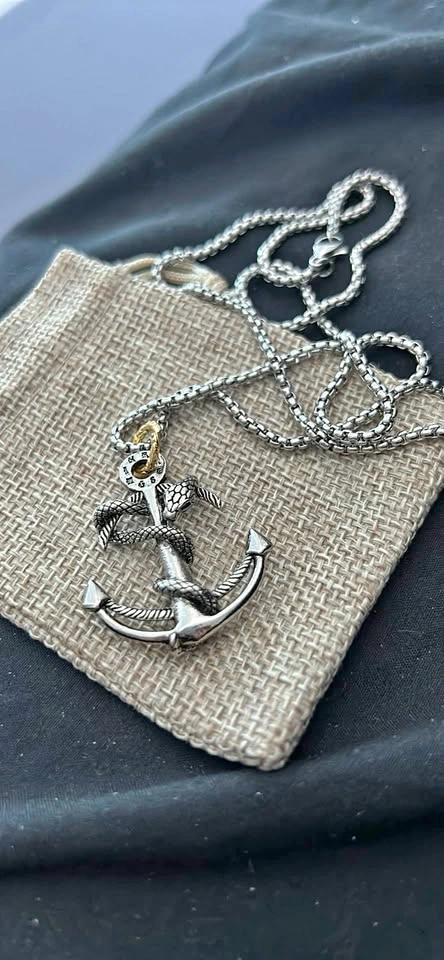 Snake anchor necklace