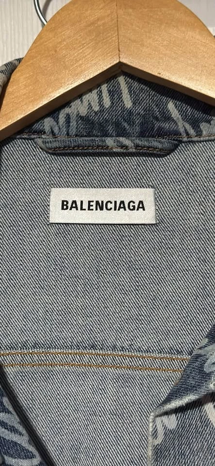 Balenciaga Denim Jacket - All-Over Logo Print - photo 2