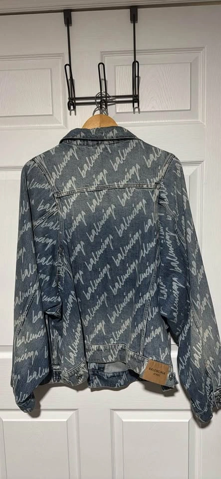 Balenciaga Denim Jacket - All-Over Logo Print - photo 3