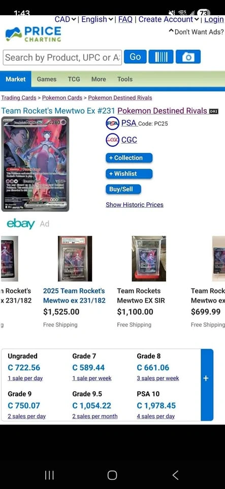 Team Rockets Mewtwo EX #231