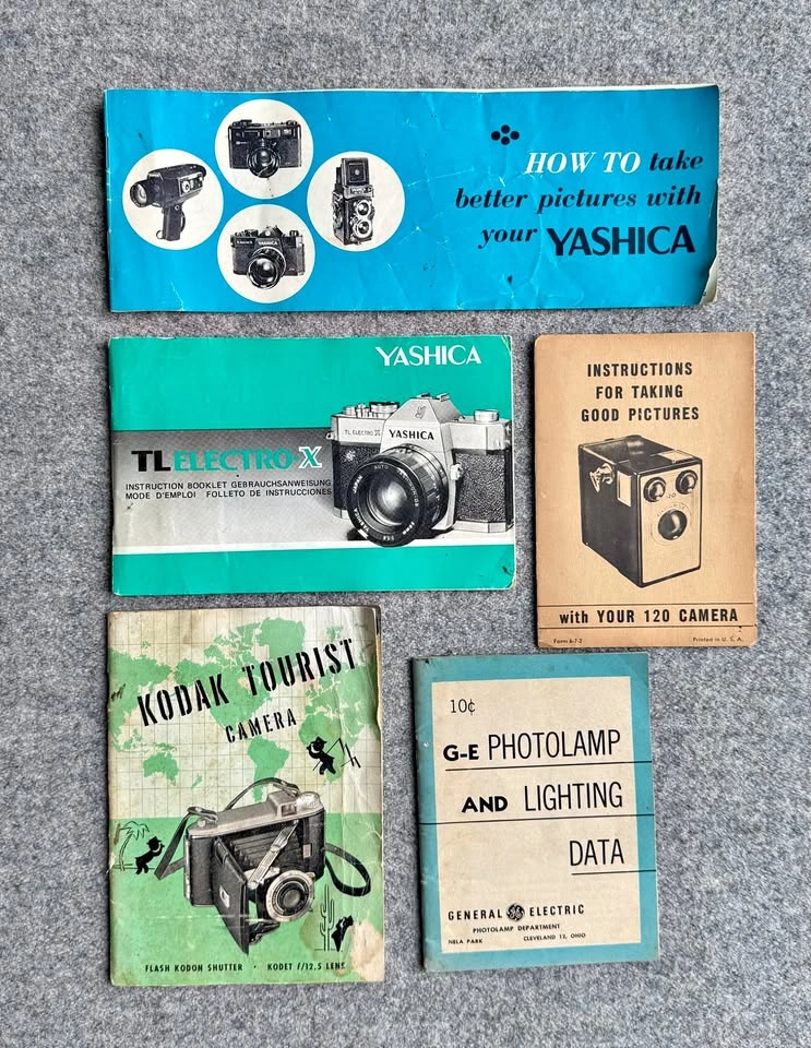 5 Vintage Camera Manuals - Kodak, Yashica + More