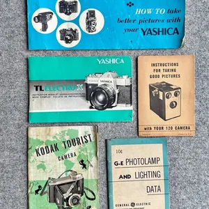 5 Vintage Camera Manuals - Kodak, Yashica + More