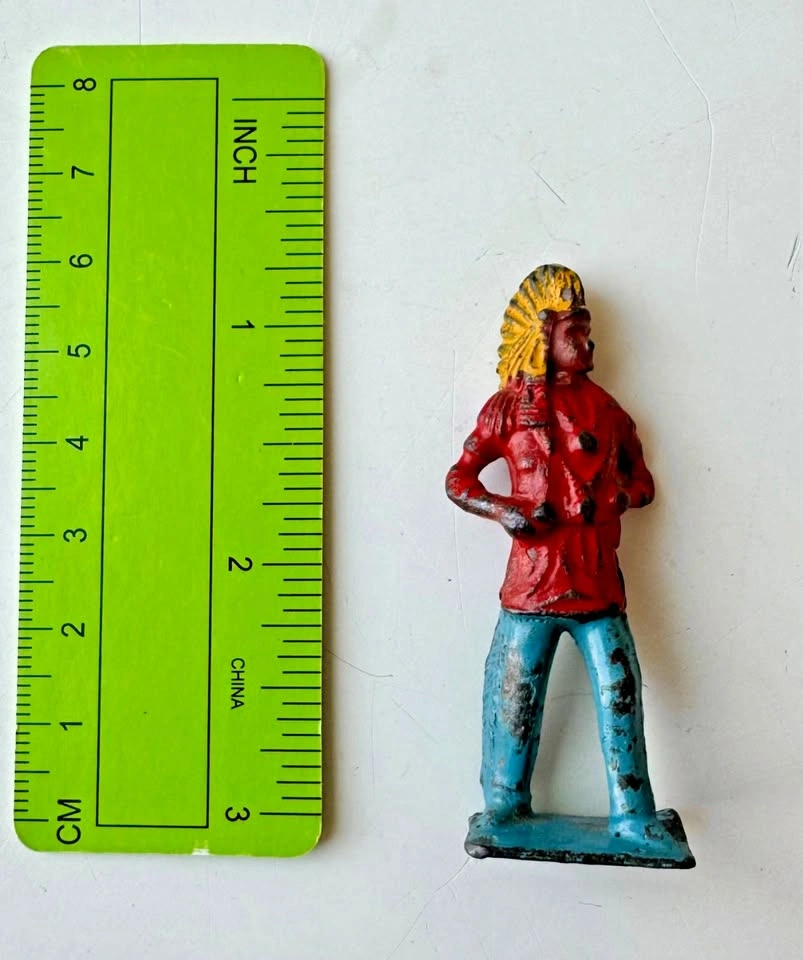 Antique Native American Indian Lead Toy England - photo 5