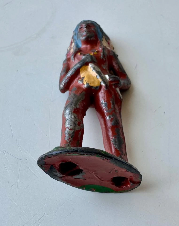 Barclay Manoil Lead Indian Chief With Knife Vintage Toy 1930s - photo 3