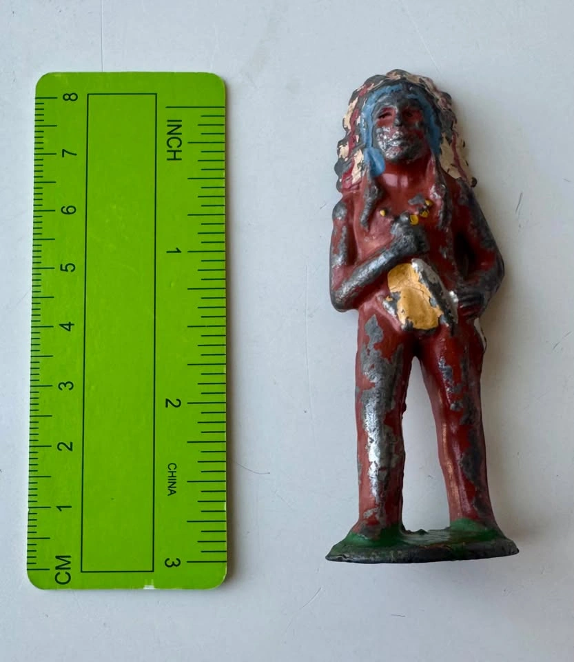 Barclay Manoil Lead Indian Chief With Knife Vintage Toy 1930s - photo 4