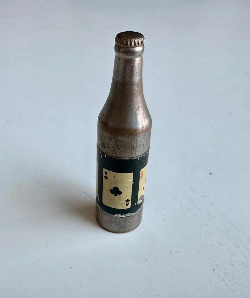Vintage 1940s Beer Bottle Cigarette Lighter - 4 Aces - WORKS