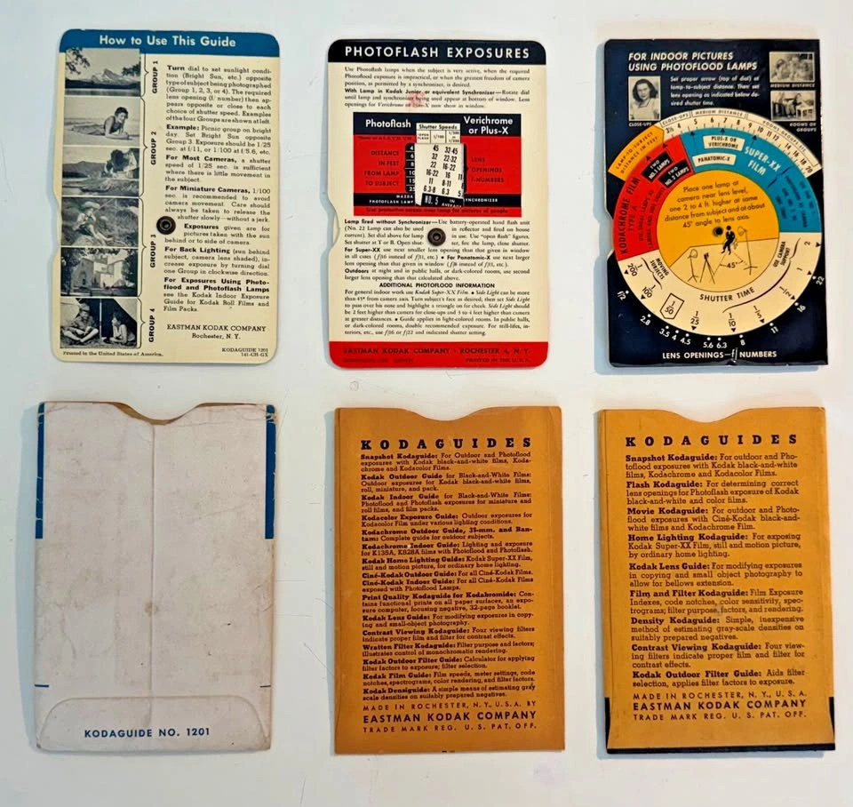 Lot of 3 Vintage Kodak Exposure Guides with Sleeves - photo 2