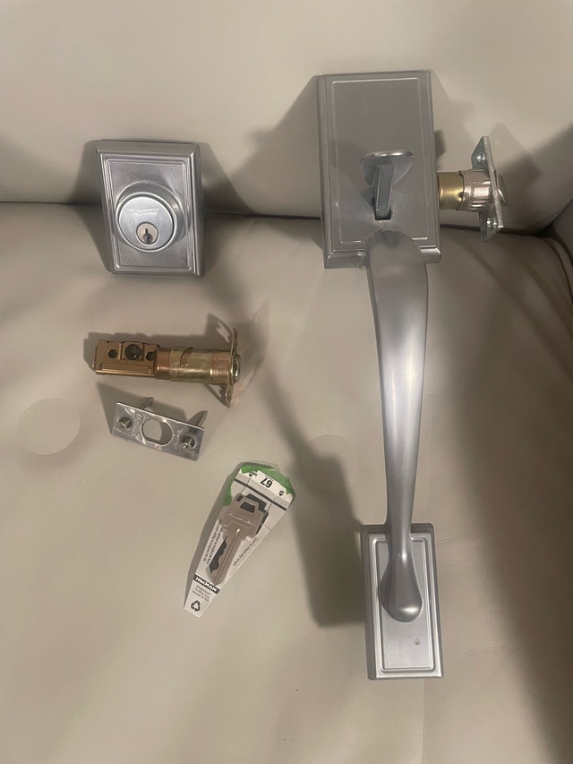 Taymor Door Hardware Set - deadbolt - brushed aluminum