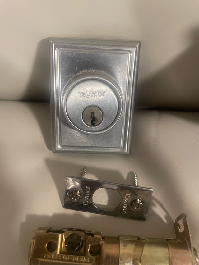 Taymor Door Hardware Set - deadbolt - brushed aluminum - photo 3