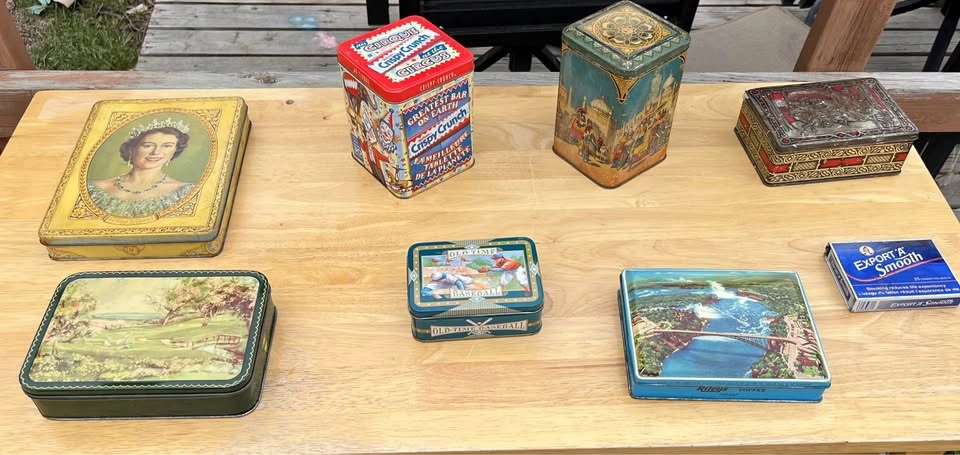Vintage Antique Collectible Tin Lot - 8 Pcs
