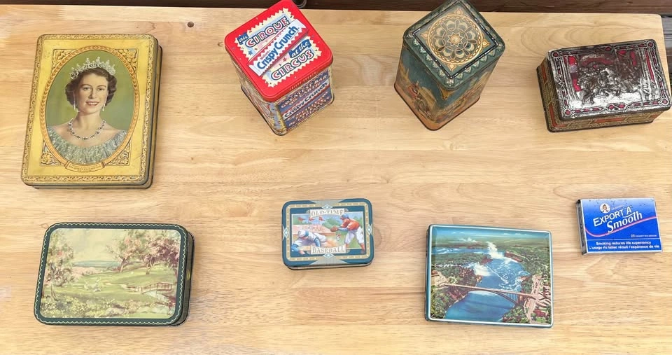 Vintage Antique Collectible Tin Lot - 8 Pcs - photo 2