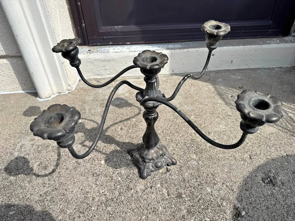 Heavy Iron Candle Holder (2 parts)