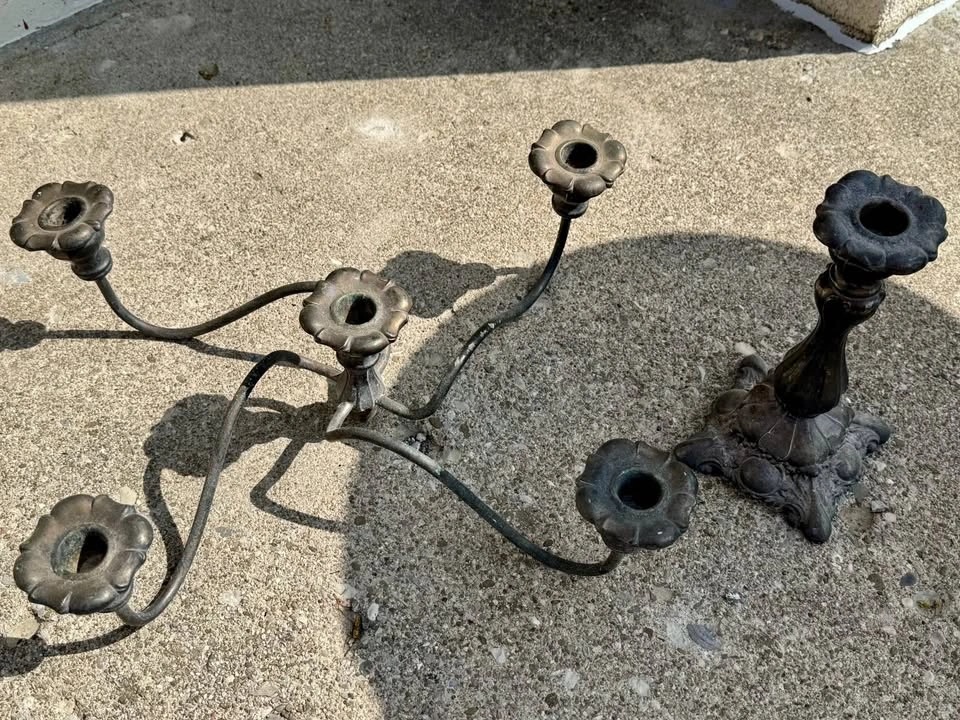Heavy Iron Candle Holder (2 parts) - photo 2