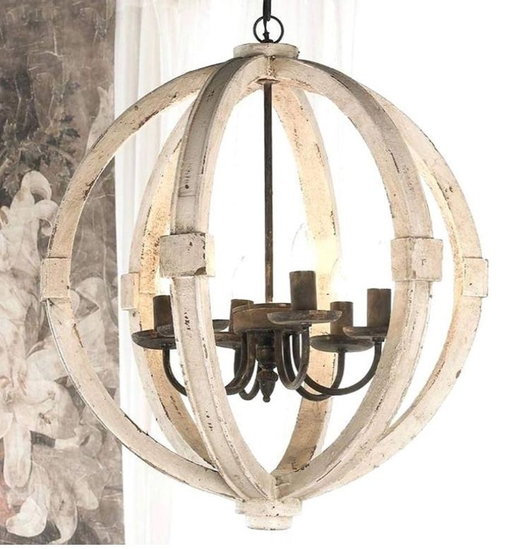 A&B Home Calder Wooden Chandelier Light Fixture