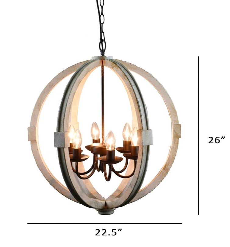A&B Home Calder Wooden Chandelier Light Fixture - photo 2