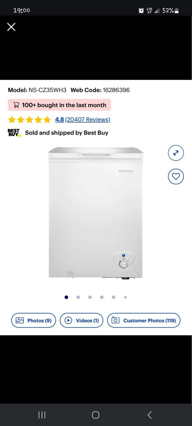Insignia 3.5 cu ft Freezer - photo 2