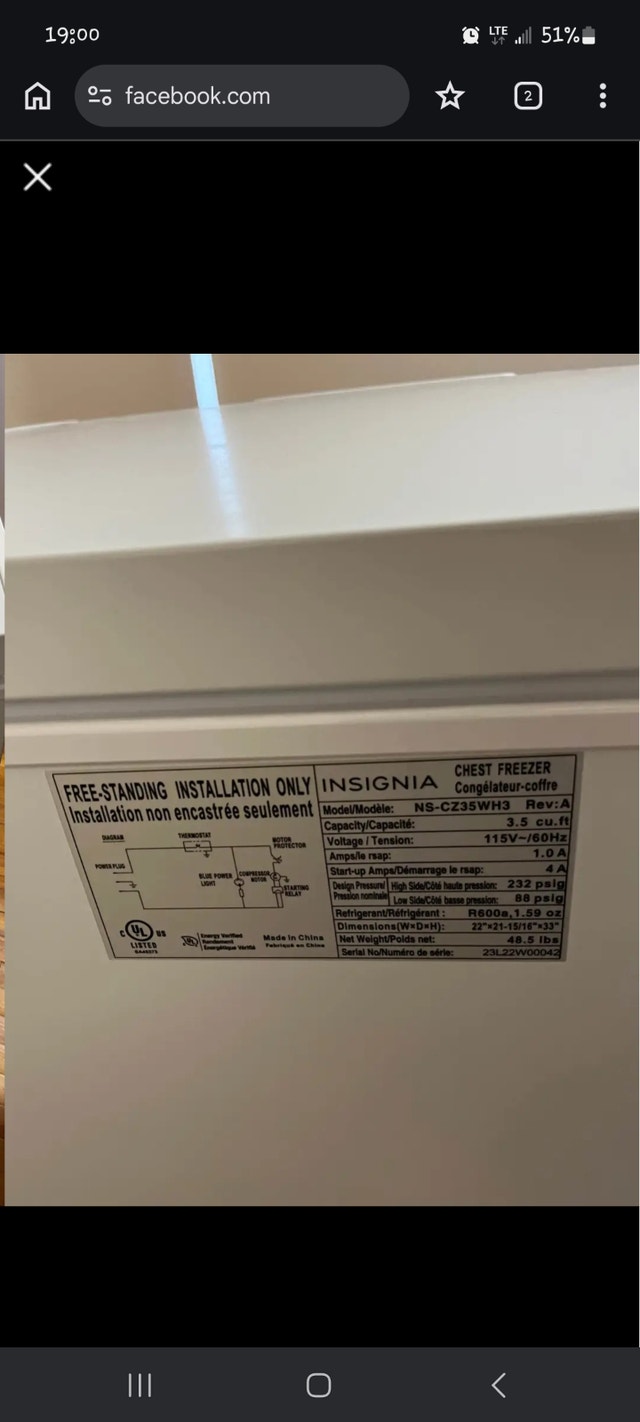 Insignia 3.5 cu ft Freezer - photo 5
