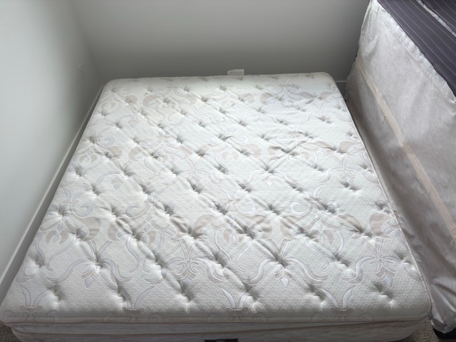 LIKE NEW KING Mattress + Split Box Springs — Only $250 - photo 2