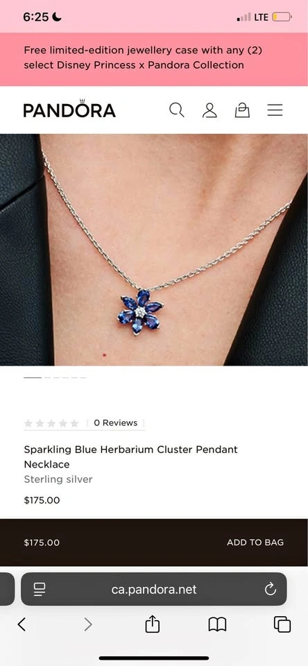Blue Flower Pandora Necklace