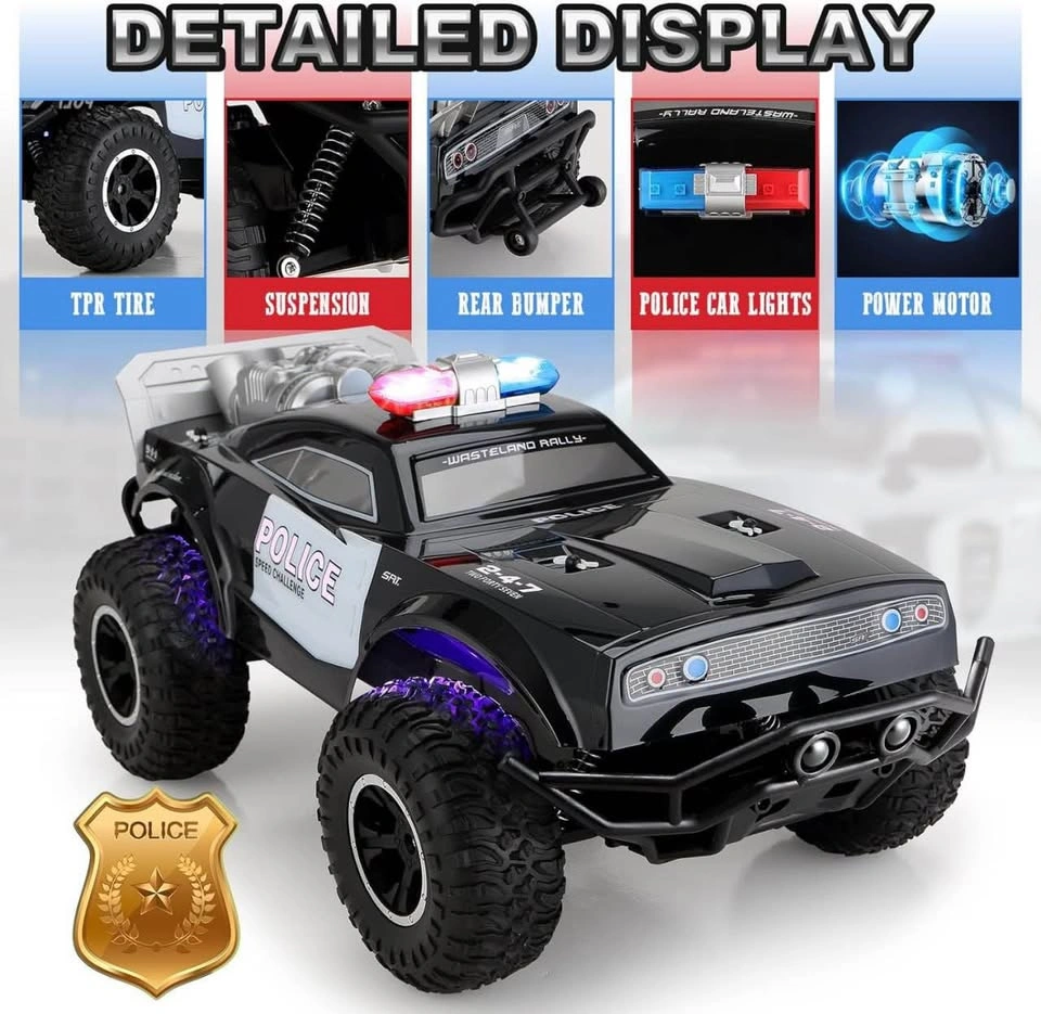 Carox 1:8 RC Police Truck w/ 3 Batteries - photo 2