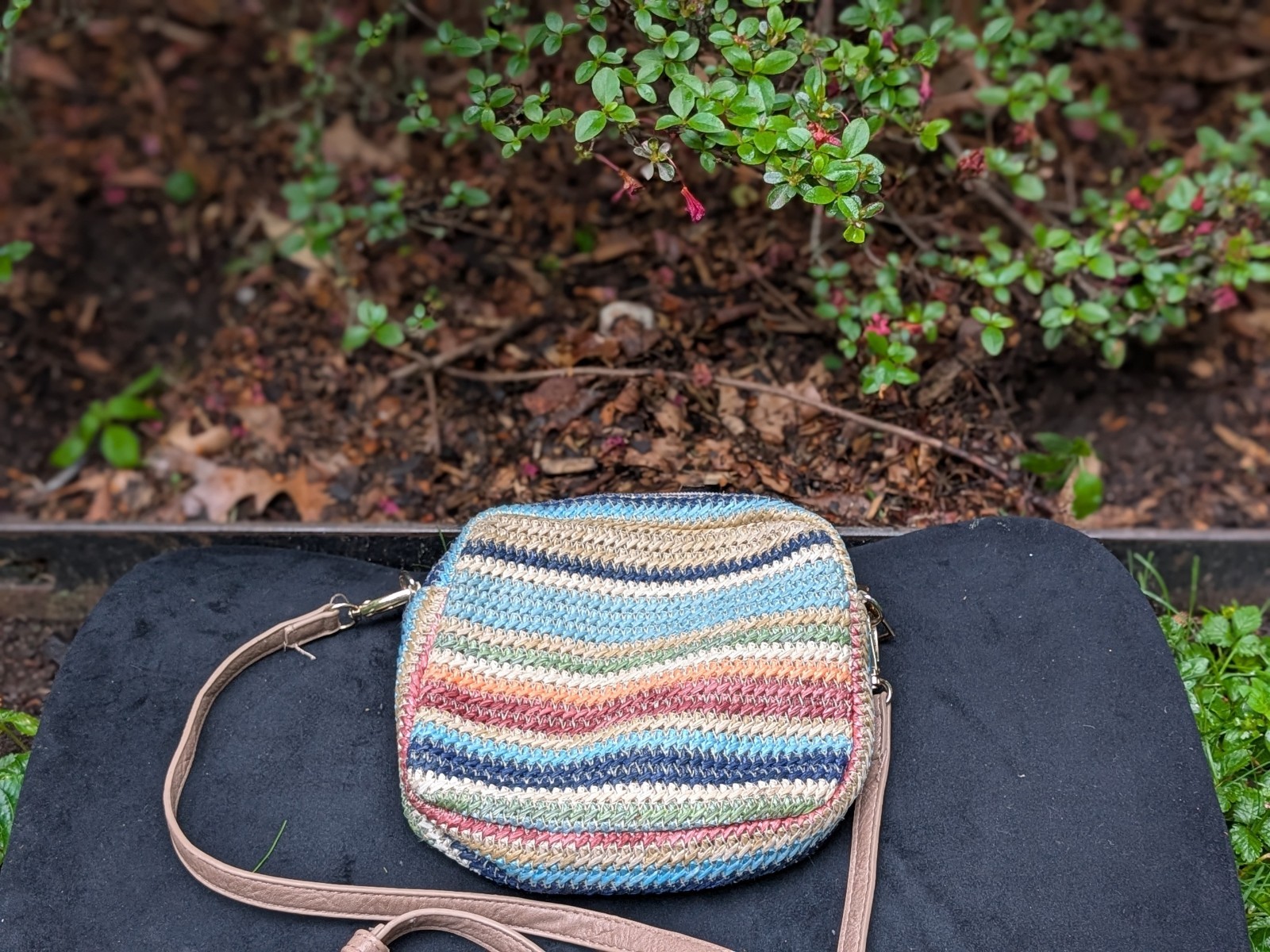 Multicolor Woven Straw Crossbody Mini Purse Boho Bag
