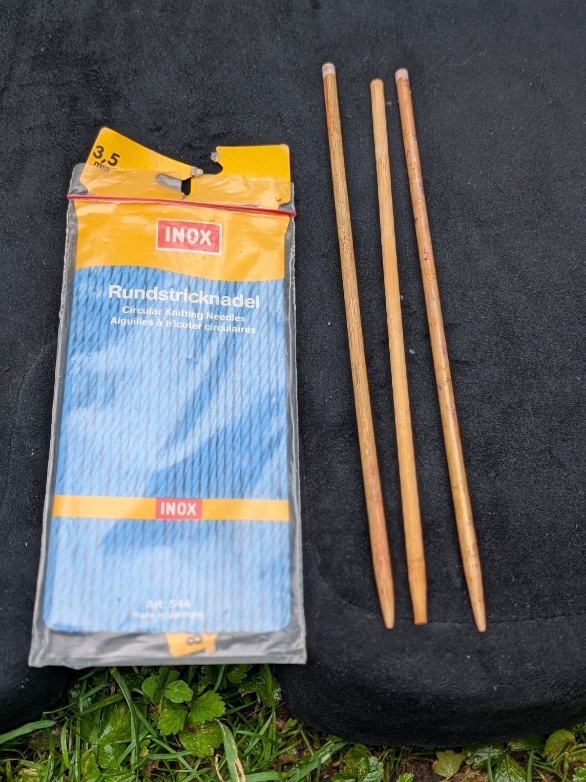 Vintage Wooden Knitting Needles Lot INOX Circular Bamboo 3.5mm - photo 2