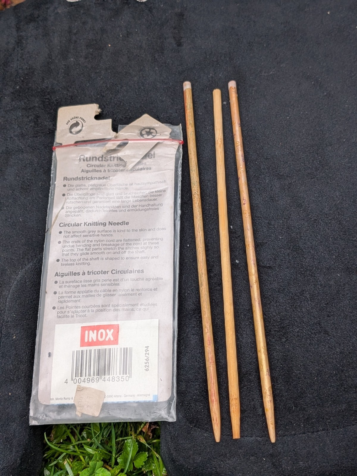Vintage Wooden Knitting Needles Lot INOX Circular Bamboo 3.5mm - photo 3