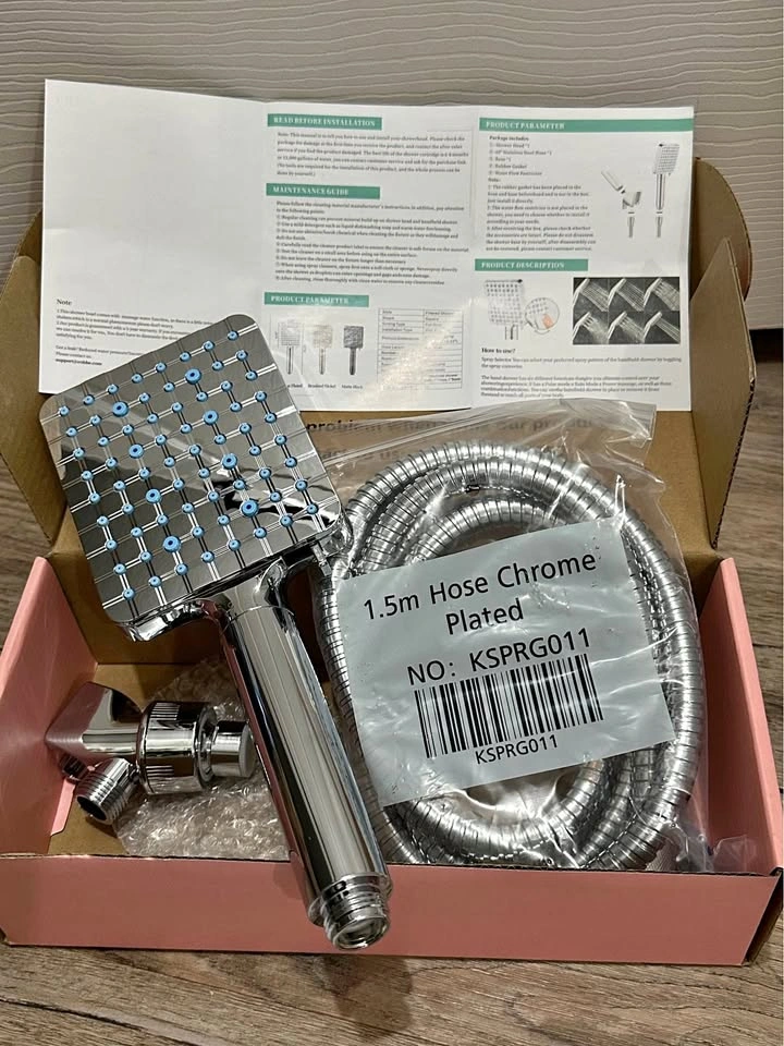 NEW COBBE Chrome Handheld Shower Head with 1.5m Hose