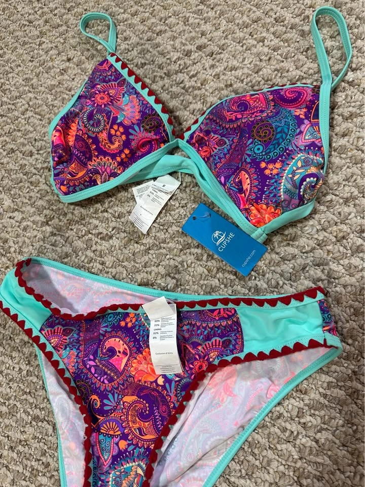 NEW CUPSHE Paisley Bikini Set Size S - photo 2