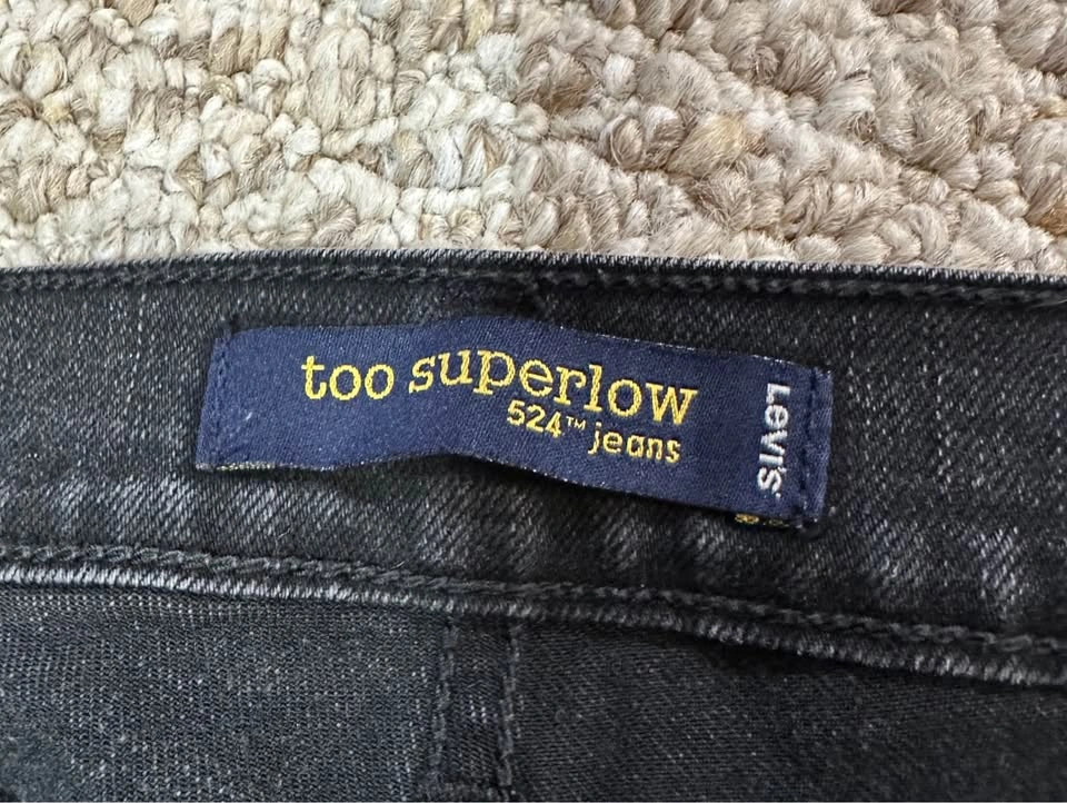 Levi's 524 Too Superlow Black Jeans Size 5M - photo 2