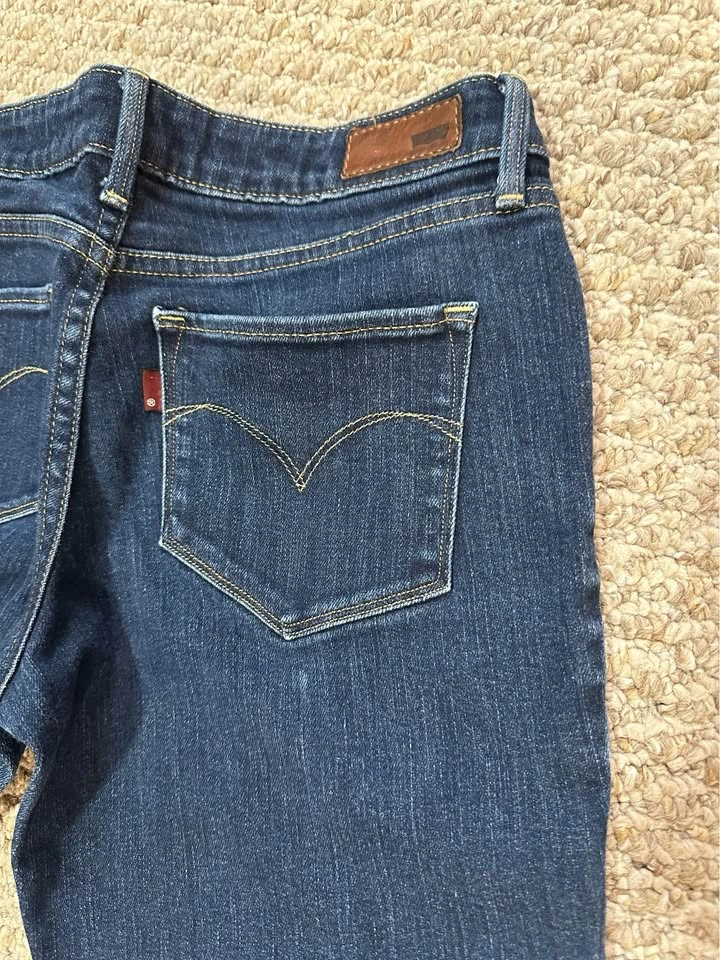 Levi's 27 Bold Curve Modern Rise Skinny Dark Blue Jeans - photo 5