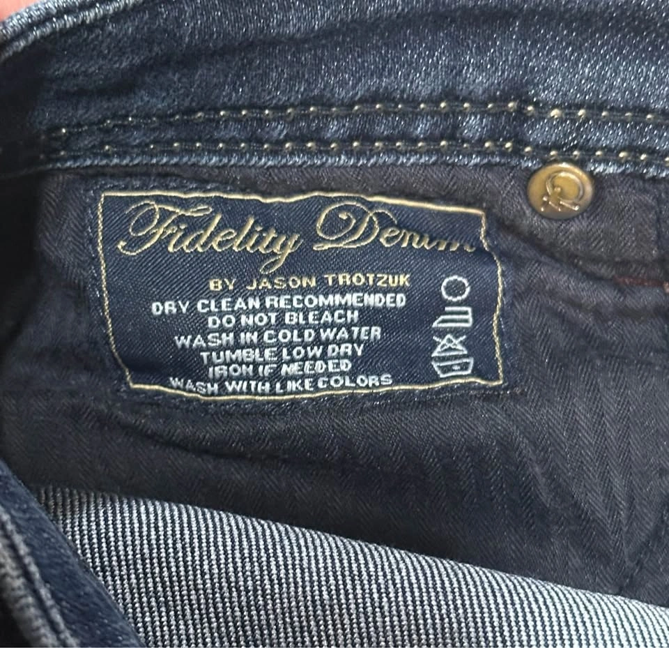 Fidelity Denim Jason Trotzuk Dark Blue Jeans Size 26 - photo 3