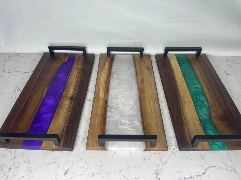 8x16 Live Edge Black Walnut Charcuterie Boards w/ Epoxy