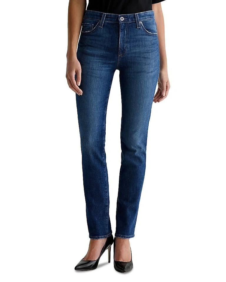 NWT AG Women's Mari Mid Rise Slim Straight Jeans (Reg. $327)