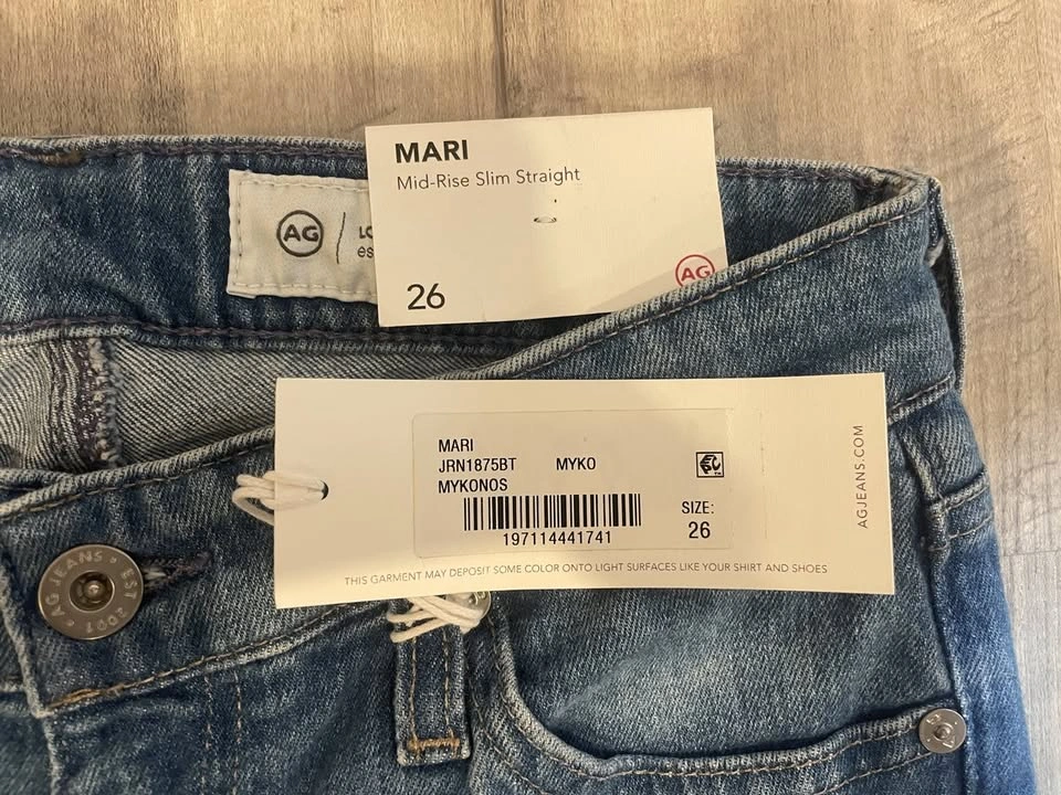 NWT AG Women's Mari Mid Rise Slim Straight Jeans (Reg. $327) - photo 5