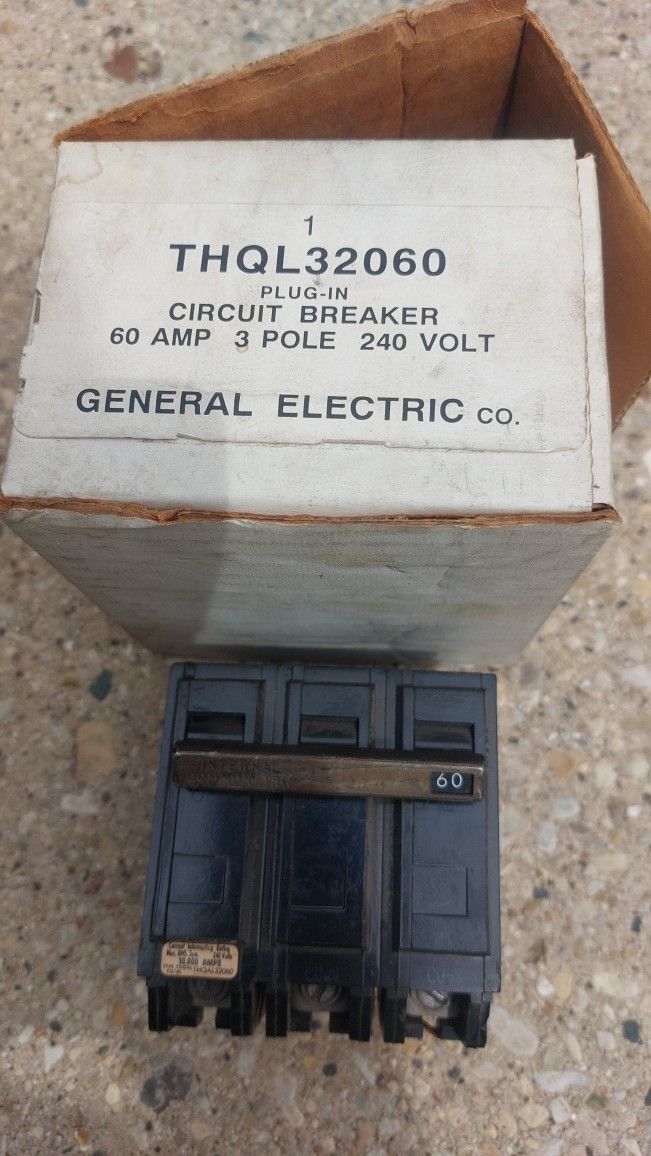 GE THQAL32060 60A 3pole 240v Breaker