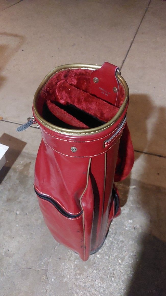 Rare Exclusive Red Leather Golf Bag