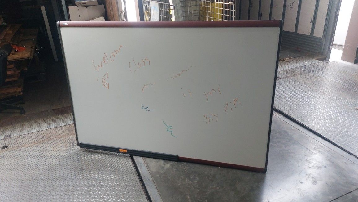 Whiteboard 8x4 Quartet Mahogany Finish Very Good