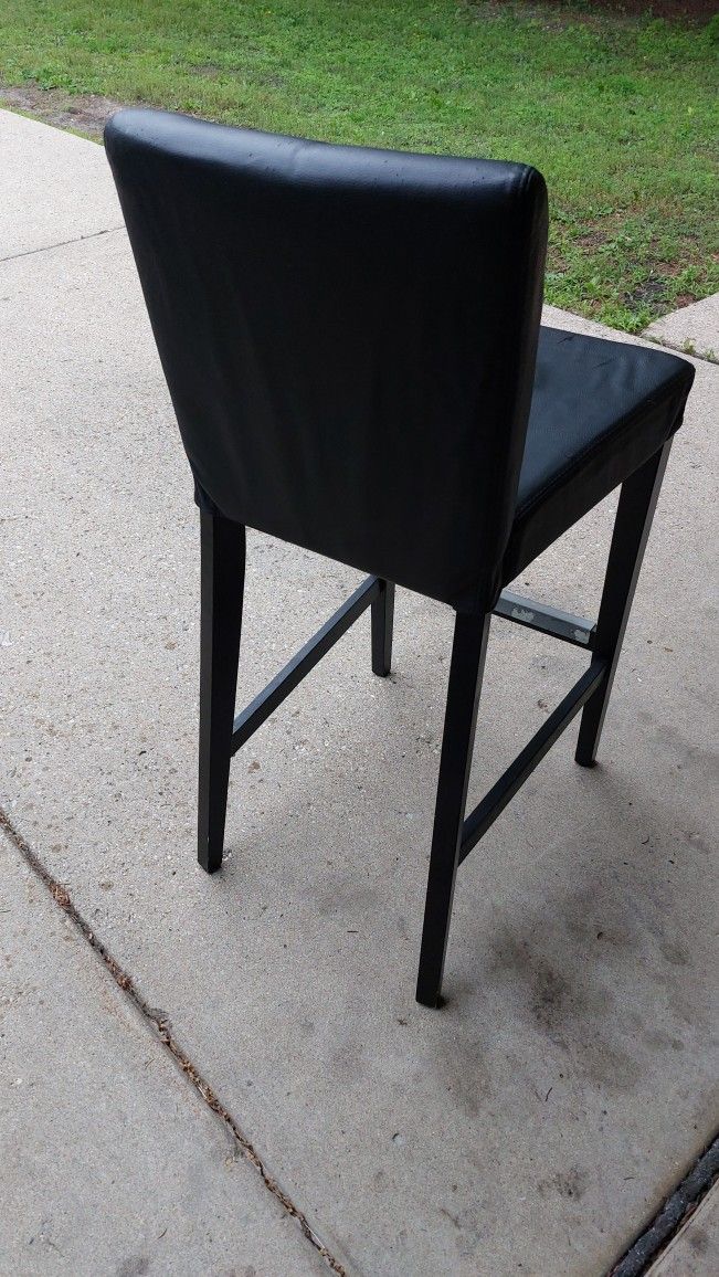 2 Black Bar Stools with backrest - photo 2