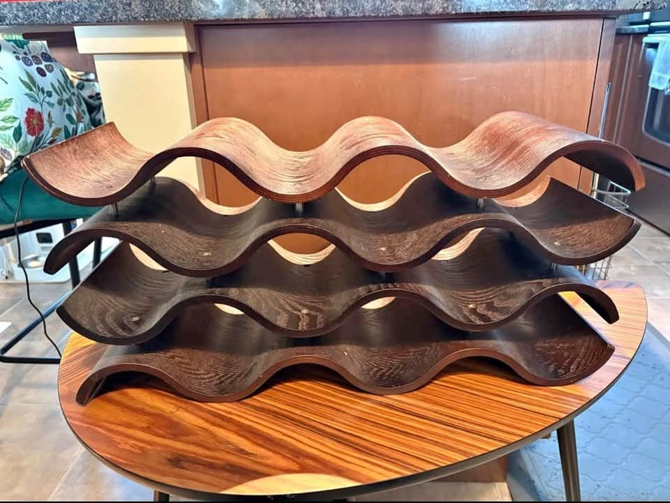 Wavy Wood Wine Rack